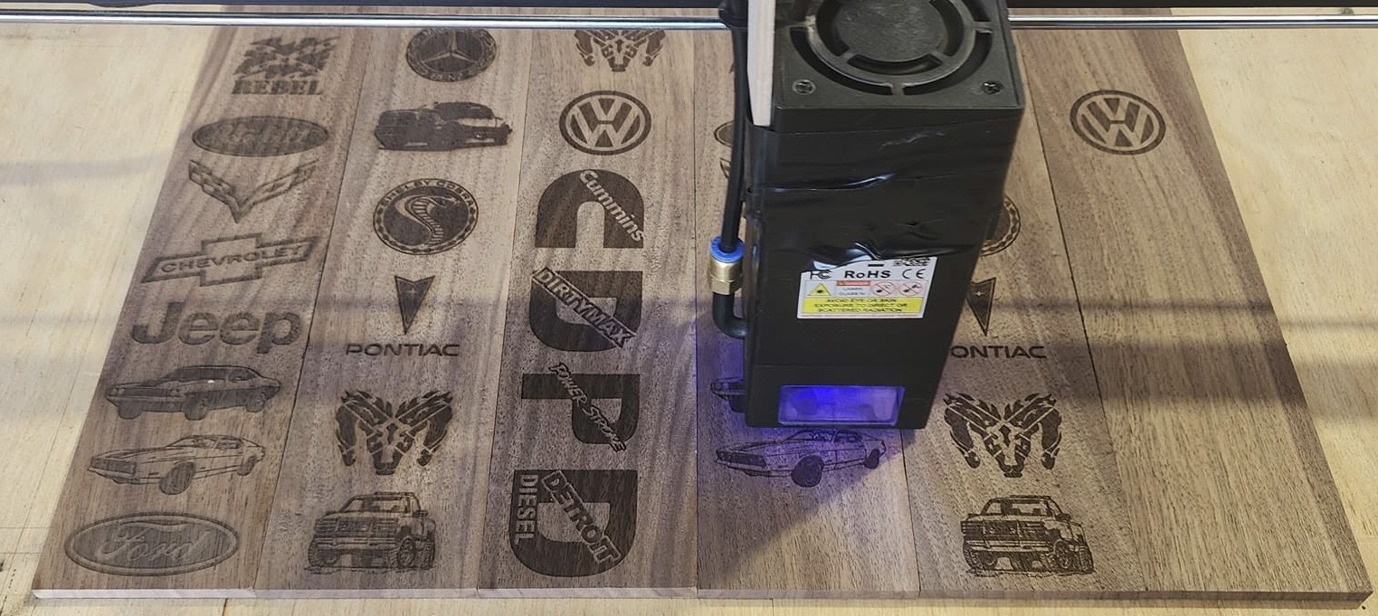 Laser engraving work